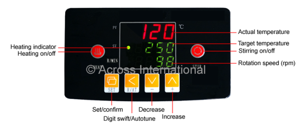 Ai DigiM 10L 300°C 2000 RPM Digital Heating & Stirring Mantle controls